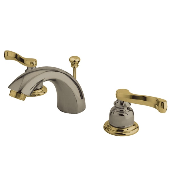 KB8959FL Mini-Widespread Bathroom Faucet, Brushed Nickel/Polished Brass